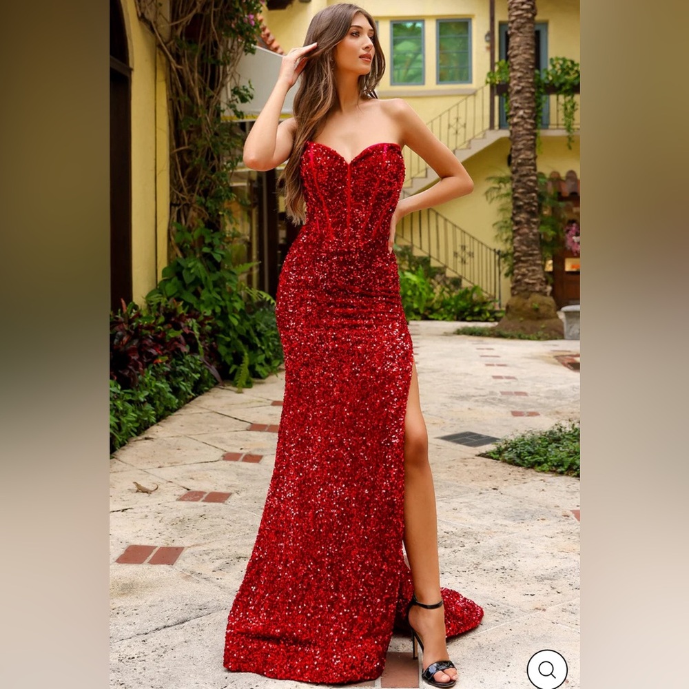 Red formal dress